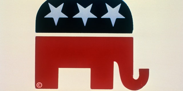 1974 - Republican Elephant graphic, the symbol of the Republican Party.
