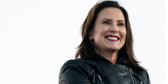 Gov. Gretchen Whitmer speaks during a drive-in campaign rally with Democratic presidential nominee Joe Biden and former President Barack Obama at Belle Isle on October 31, 2020 in Detroit, Michigan.