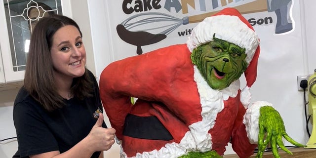 Lara Mason, who runs a baking company called Cake Anything, based the design of her cake on Jim Carrey’s appearance in the 2000 classic Christmas movie "The Grinch."