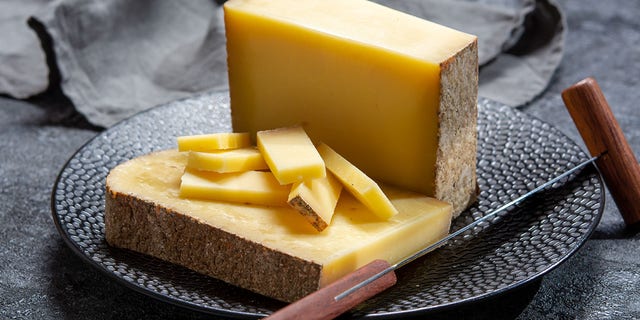 Block of cheese sliced