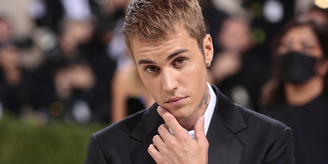 Justin Bieber attends the 2021 Met Gala Celebrating In America: A Lexicon Of Fashion at Metropolitan Museum of Art on Sept. 13, 2021, in New York City.