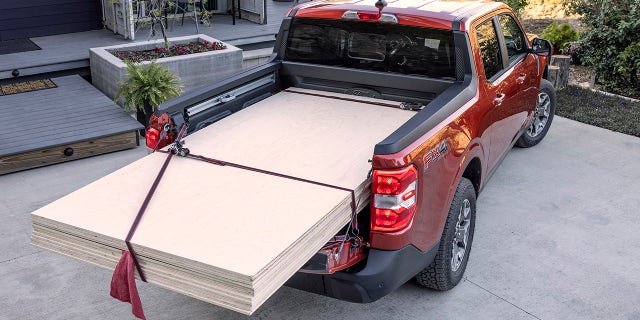 The Maverick's bed is wide enough to fit 4x8 sheets of plywood.