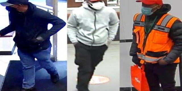 Outfits that the suspected serial robber has worn during the heists.