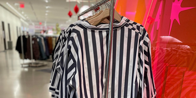 Another photo of the Navy-and-white striped pajamas that Sharkey saw for sale in Nordstrom in Manhattan earlier this week. She praises both the company and the manufacturer for their swift responses to her complaint.