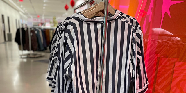 Another photo of the Navy-and-white striped pajamas that Sharkey saw for sale in Nordstrom in Manhattan earlier this week. She praises both the company and the manufacturer for their swift responses to her complaint.