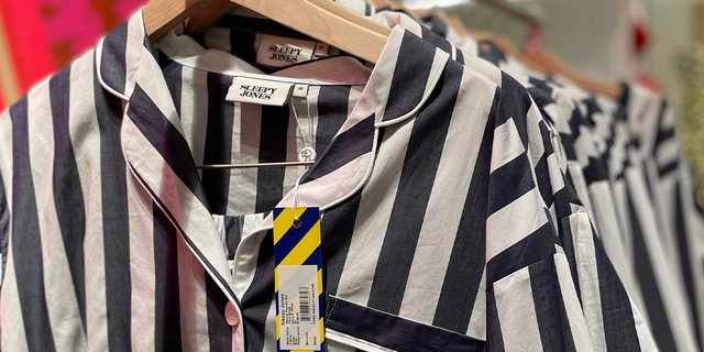 Lisa Sharkey took this photo of the Navy-and-white striped pajamas that she saw for sale earlier this week in Manhattan. She said she felt "sickened" when she saw them in the store. 