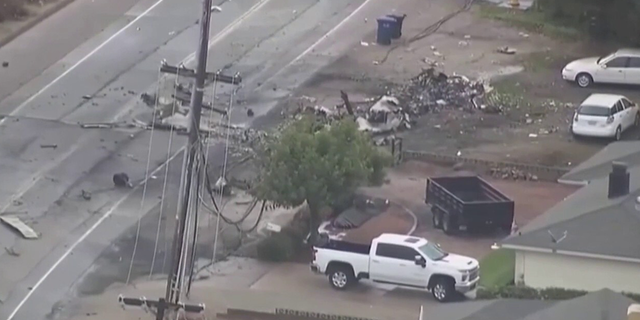 Photo showing where the plane crashed Monday night in California. KSWB