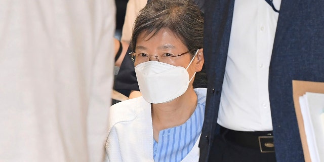 Former South Korean President Park Geun-hye arrives at a hospital in Seoul, South Korea, on July 20, 2021. South Korea on Friday, Dec. 24, 2021 says it will grant a special pardon to Park, who is serving a lengthy prison term for a series of corruption charges.
