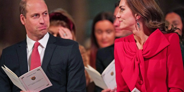 Previously unissued photo dated 08/12/21 Prince William, Duke of Cambridge and Catherine, Duchess of Cambridge take part in ‘’Royal Carols - Together At Christmas'', a Christmas carol concert hosted by the duchess at Westminster Abbey in London.