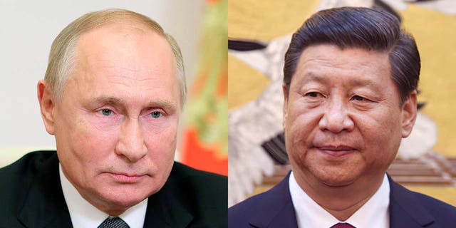 Russian President Vladimir Putin, left, and Chinese Premiere Xi Jinping, right.