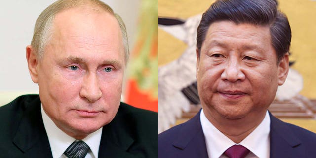 Russian President Vladimir Putin, left, and Chinese Premiere Xi Jinping, right.