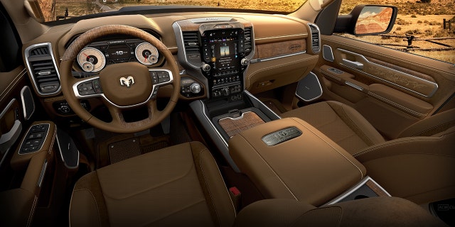 The 2021 Ram 1500 Limited Longhorn 10th Anniversary Edition features a western-themed motif.