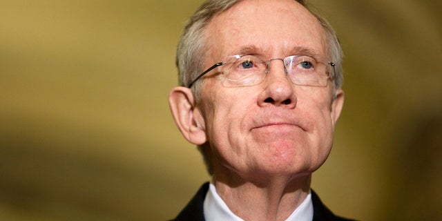 Senate Majority Leader Harry Reid, D-Nev., pauses while speaking on Capitol Hill Dec. 6, 2009, in Washington, DC.  (Getty Images)
