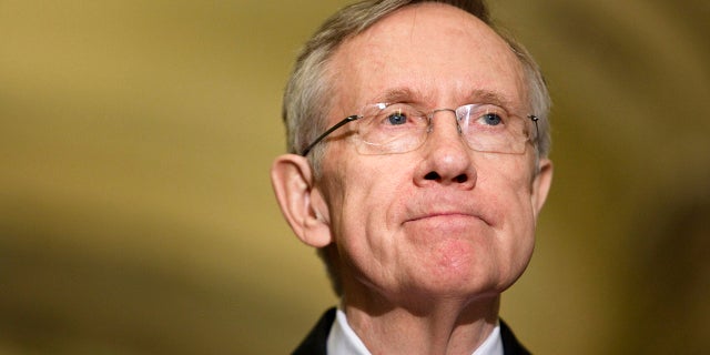 Senate Majority Leader Harry Reid, D-Nev., pauses while speaking on Capitol Hill Dec. 6, 2009, in Washington, DC. (Getty Images)