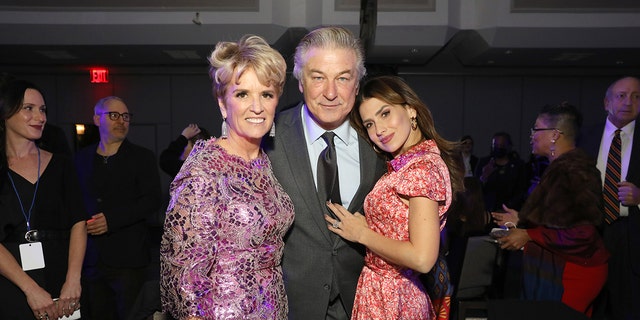 (L-R) Kerry Kennedy, Alec Baldwin and Hilaria Baldwin attend the 2021 Robert F. Kennedy Human Rights Ripple of Hope Award Gala on December 09, 2021 in New York City.