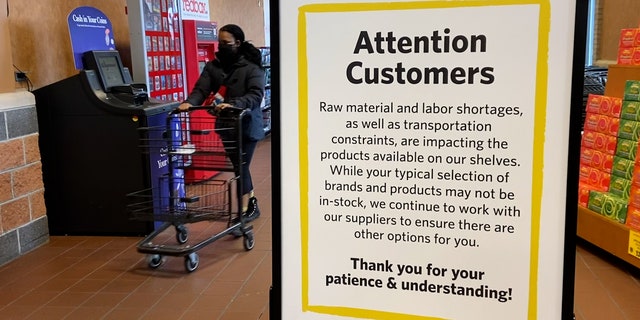 Wegmans' sign warns of shortages 