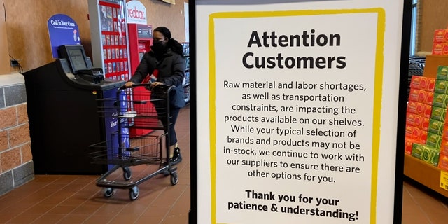 Wegmans' sign warns of shortages 