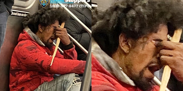 NYPD detectives on Monday were searching for a man who brandished wooded daggers and threatened to kill a woman while on the subway. Police said the suspect has a tattoo on his face.