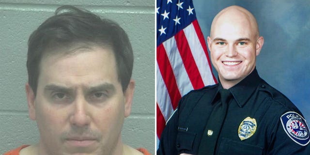 Defendant David Wilson, left, was acquitted Wednesday in the March 2019 shooting death of Midland police Officer Nathan Heidelberg, authorities say.