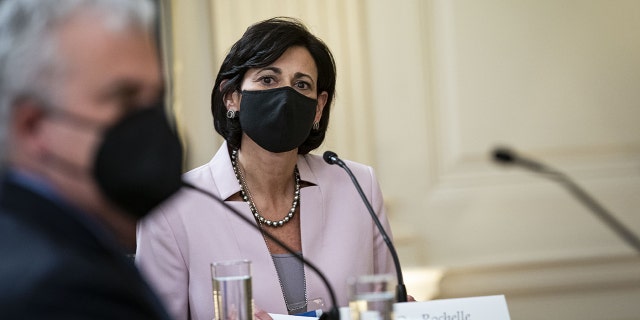 Rochelle Walensky, director of the U.S. Centers for Disease Control and Prevention (CDC), during a meeting with U.S. President Joe Biden and members of the White House Covid-19 Response Team on the Omicron variant in the State Dining Room of the White House in Washington, D.C., U.S., on Thursday, Dec. 9, 2021. 