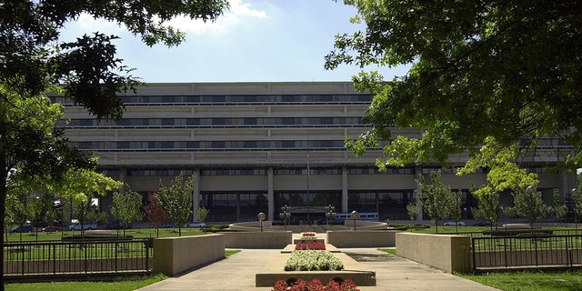 This photo taken in July 2001 shows the front facade of Walter Reed Army Medical Center in Washington. 