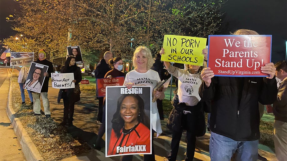 Fairfax County parents protesting