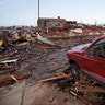 Heavy damage is seen downtown after a tornado swept through the area on Dec. 11, 2021 in Mayfield, Kentucky. 