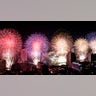 New Year's Eve fireworks are seen over the Chao Praya River on January 01, 2022 in Bangkok, Thailand.