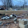 Several homes and other structures were destroyed by the tornado in Earlington, Kentucky, a small town in Hopkins County. 