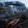 General view of tornado damaged businesses on December 11, 2021 in Mayfield, Kentucky. 
