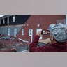 Miguel Macias surveys the damage to Emmanuel Baptist Church where he came for shelter last night during the tornado on December 11, 2021 in Mayfield, Kentucky.?