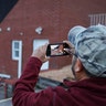 Miguel Macias surveys the damage to Emmanuel Baptist Church where he came for shelter last night during the tornado on December 11, 2021 in Mayfield, Kentucky. 