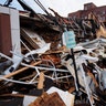 Heavy damage is seen downtown after a tornado swept through the area on Dec. 11, 2021 in Mayfield, Kentucky. 