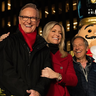 Steve Doocy, Ainsley Earhardt and Mike Rowe at the All-American Christmas Tree Lighting. 