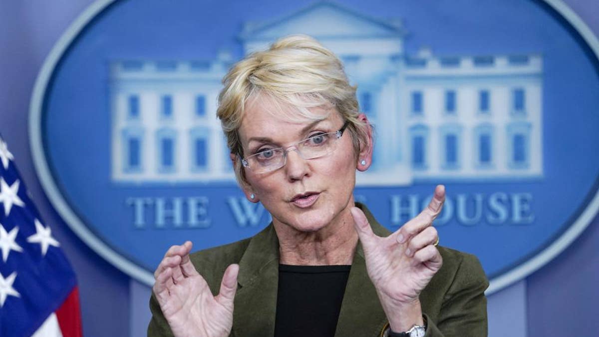 Energy Secretary Jennifer Granholm speaks during a press briefing at the White House, Nov. 23, 2021, in Washington. 