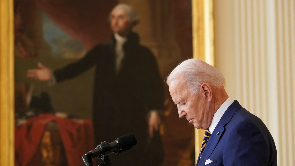 President Joe Biden holds a formal news conference. REUTERS 