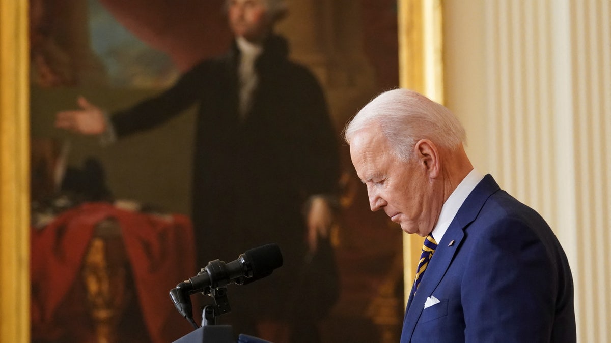 President Joe Biden holds a formal news conference. REUTERS