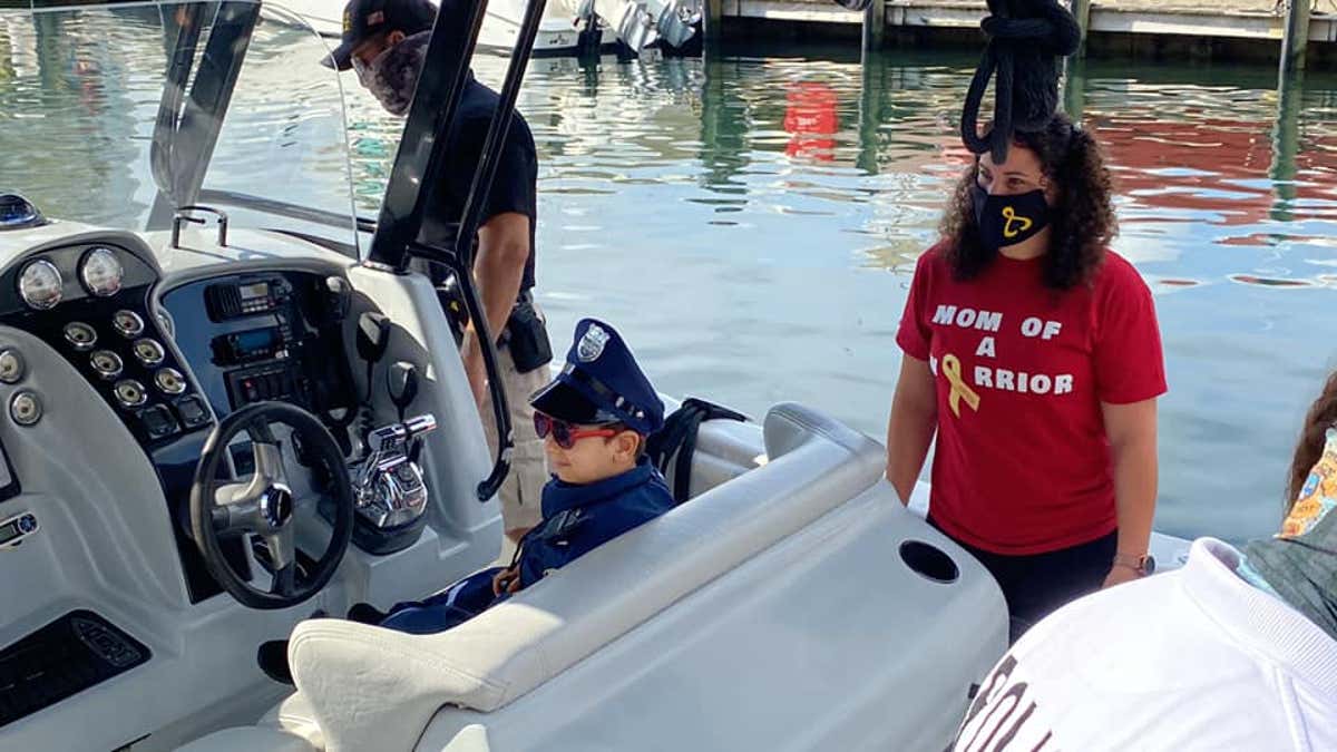 What do you do when 6-year-old cancer warrior Kayson says he wants to captain a police boat? You dub him "Captain Kayson."