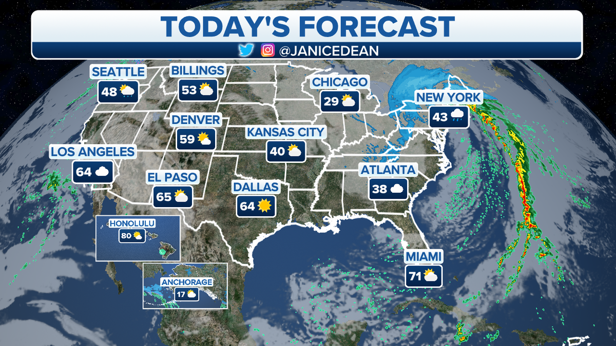 The national forecast for Monday, Jan. 17. 