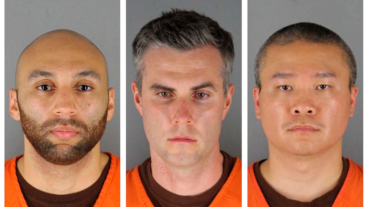 FILE - This combination of photos provided by the Hennepin County Sheriff's Office in Minnesota on June 3, 2020, shows, from left, former Minneapolis police officers J. Alexander Kueng, Thomas Lane and Tou Thao. 