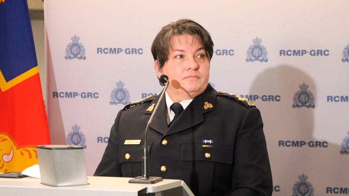 Manitoba RCMP Assistant Commissioner Jane MacLatchy holds a news conference in Winnipeg on Thursday Jan. 20, 2022. 