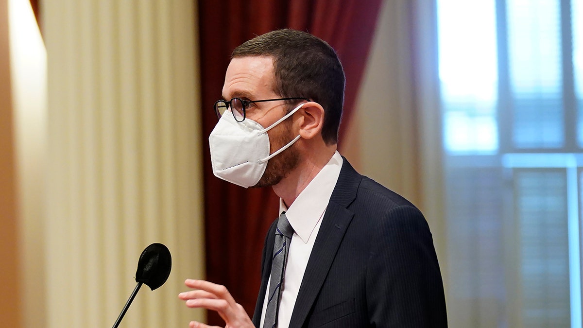 State Sen. Scott Wiener, D-San Francisco, addresses the state Senate