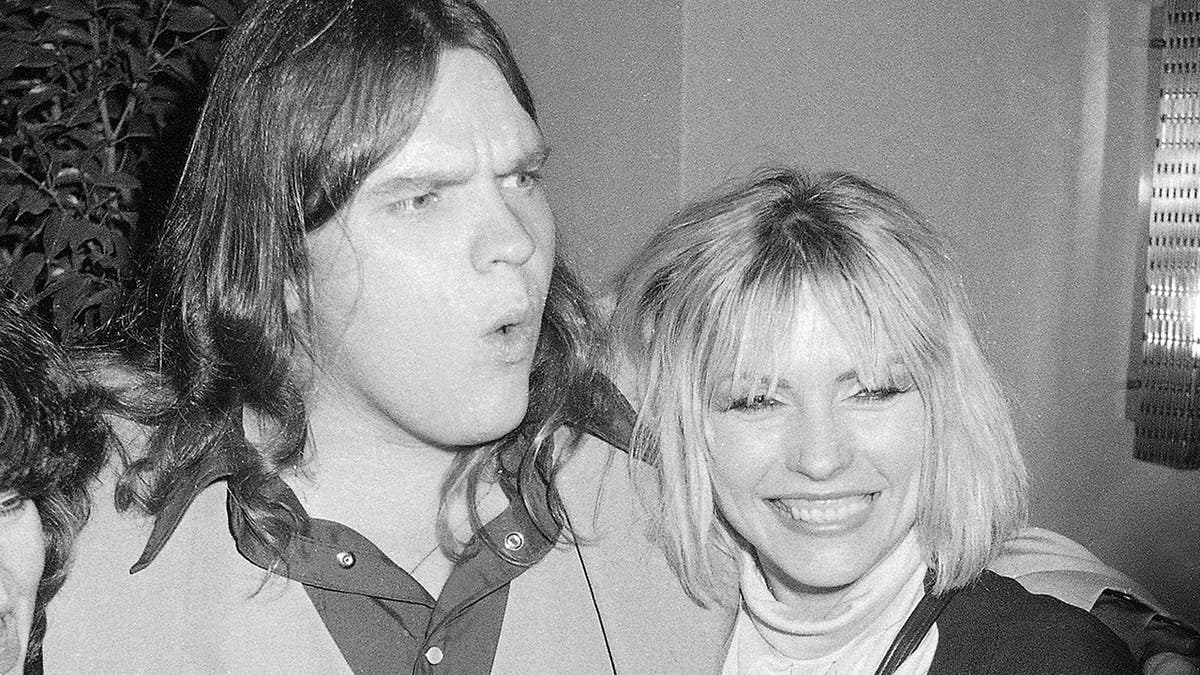 Rock star Meat Loaf is photographed with Blondie lead singer Deborah Harry at the party for the premiere of the movie 