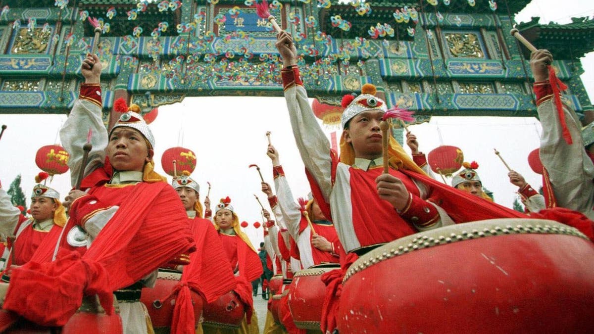In this 2009 file photo, drum dancers perform at Beijing Spring Festival as part of city's Chinese Lunar New Year celebrations.