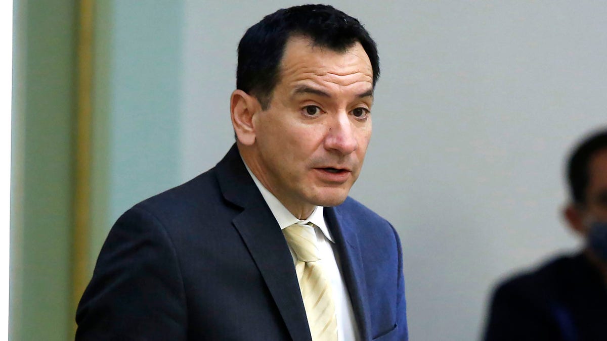 FILE - In this June 16, 2020, file photo, Assembly Speaker Anthony Rendon, D-Lakewood, urges lawmakers to approve the state budget bill, at the Capitol in Sacramento, Calif. 