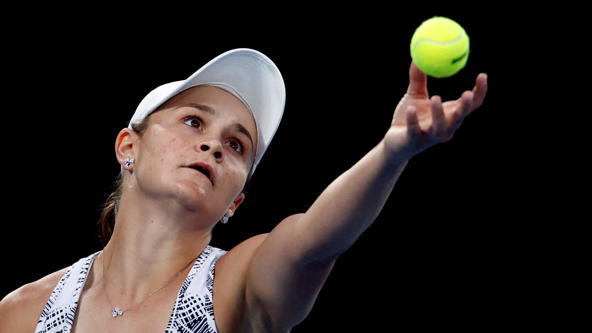 Australia's Ashleigh Barty in action during the final against Danielle Collins of the U.S.