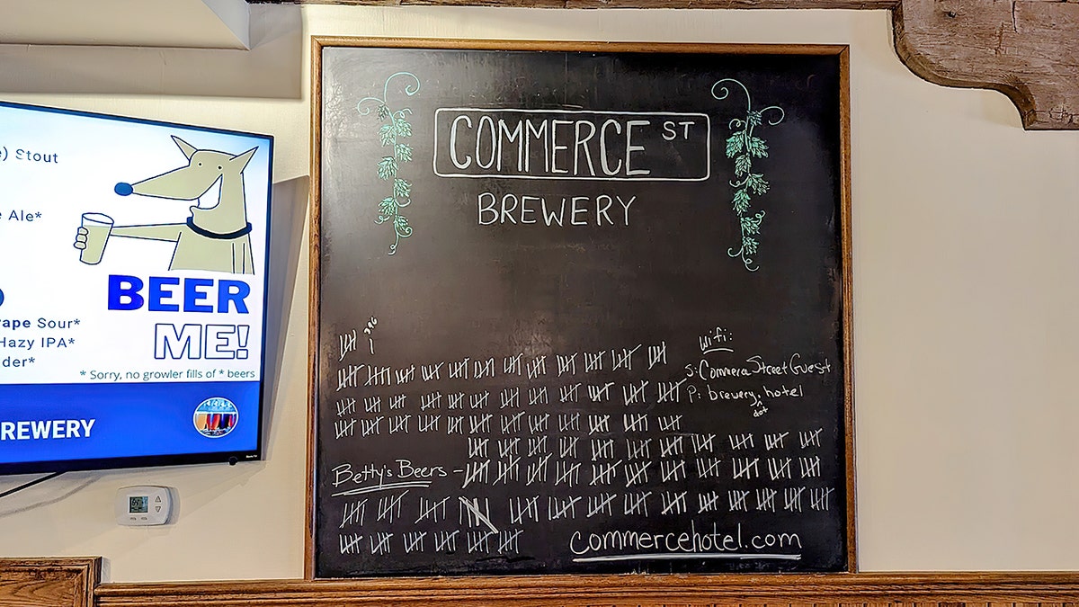 "Beers for Betty" board at Commerce Street Brewery in Mineral Point.