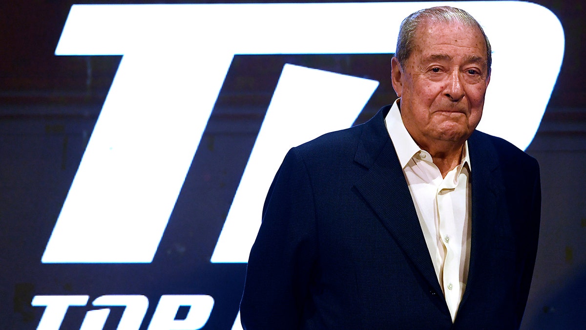 Top Rank boxing founder Bob Arum looks on during the weigh-in for welterweight fighters Terence Crawford and Amir Khan of the United Kingdom at Madison Square Garden on April 19, 2019 in New York City.