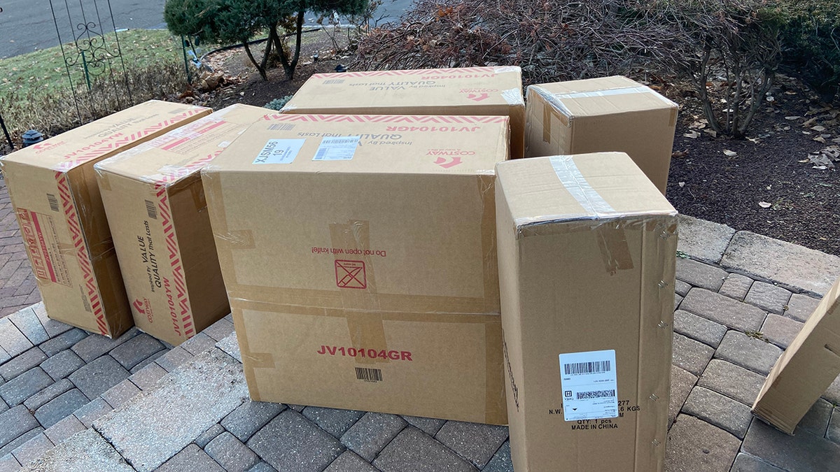 These boxes and more have arrived at the Kumar household in New Jersey after the family's 22-month-old toddler 'ordered' the items online, using his mom's cellphone and accessing her Walmart shopping cart.