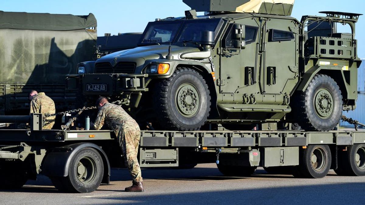 British troops arrive to Hoek van Holland to travel by land to Norway, as part of the NATO's military excercise, in Hoek van Holland, Netherlands October 10, 2018. 